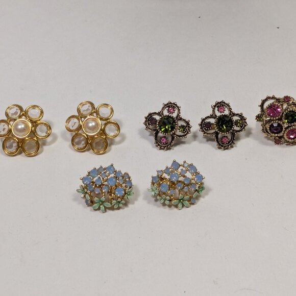 Monet Jewelry - Clip On Earring Lot 3 Sets Monet Sarah Coventry 1 Matching Ring Wedding Party